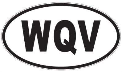 WQV - 3 Letter Initials Oval Magnet