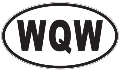 WQW - 3 Letter Initials Oval Sticker