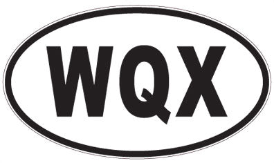 WQX - 3 Letter Initials Oval Sticker