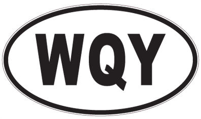 WQY - 3 Letter Initials Oval Magnet