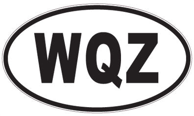 WQZ - 3 Letter Initials Oval Magnet