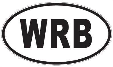 WRB - 3 Letter Initials Oval Sticker