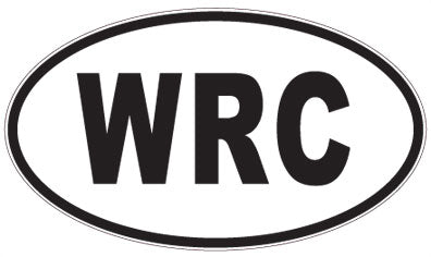 WRC - 3 Letter Initials Oval Sticker