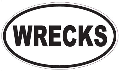 WRECKS - Oval Sticker