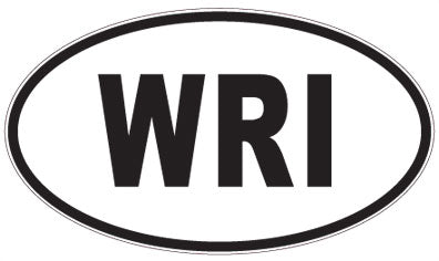 WRI - 3 Letter Initials Oval Sticker