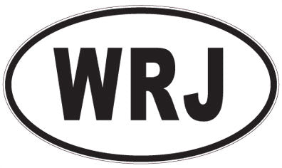 WRJ - 3 Letter Initials Oval Sticker