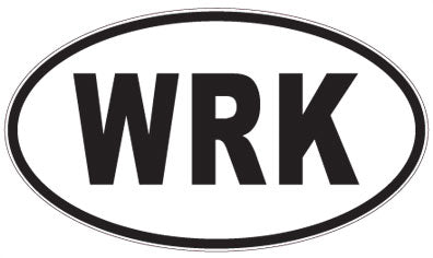 WRK - 3 Letter Initials Oval Sticker