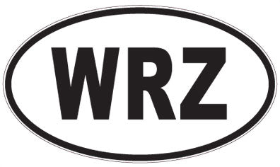 WRZ - 3 Letter Initials Oval Sticker