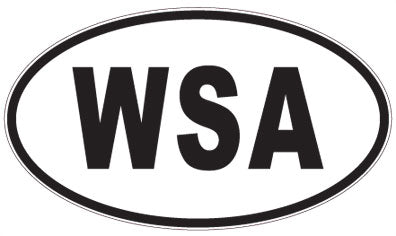 WSA - 3 Letter Initials Oval Sticker