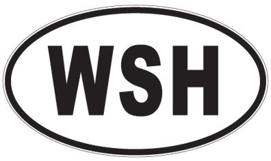 WSH - 3 Letter Initials Oval Sticker