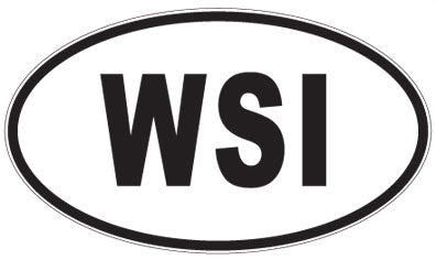 WSI - 3 Letter Initials Oval Sticker