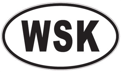 WSK - 3 Letter Initials Oval Sticker