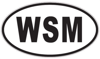 WSM - 3 Letter Initials Oval Magnet