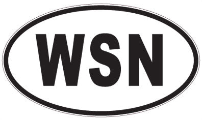 WSN - 3 Letter Initials Oval Sticker