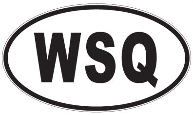 WSQ - 3 Letter Initials Oval Sticker