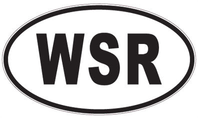 WSR - 3 Letter Initials Oval Sticker
