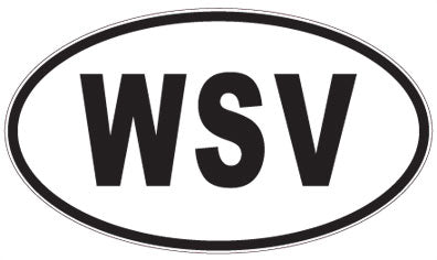 WSV - 3 Letter Initials Oval Sticker