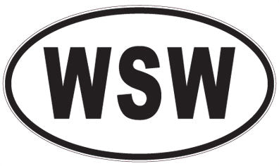 WSW - 3 Letter Initials Oval Sticker