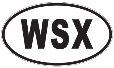 WSX - 3 Letter Initials Oval Magnet