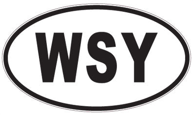 WSY - 3 Letter Initials Oval Sticker