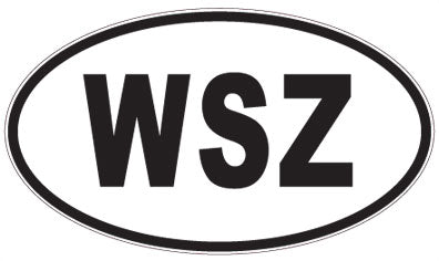 WSZ - 3 Letter Initials Oval Sticker