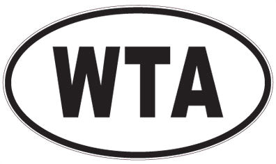 WTA - 3 Letter Initials Oval Sticker