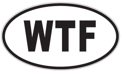 WTF - 3 Letter Initials Oval Sticker