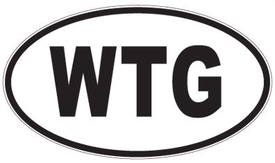 WTG - 3 Letter Initials Oval Sticker