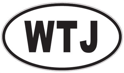 WTJ - 3 Letter Initials Oval Magnet