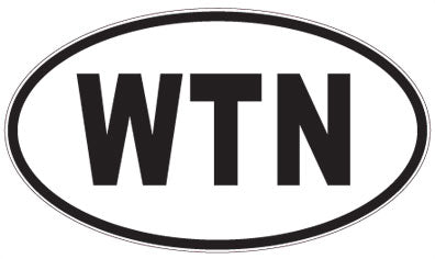 WTN - 3 Letter Initials Oval Magnet