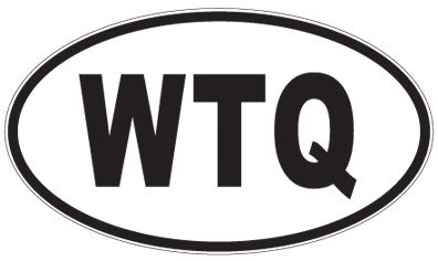 WTQ - 3 Letter Initials Oval Sticker