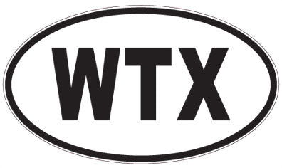 WTX - 3 Letter Initials Oval Sticker