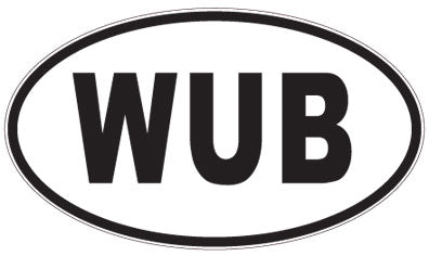 WUB - 3 Letter Initials Oval Sticker