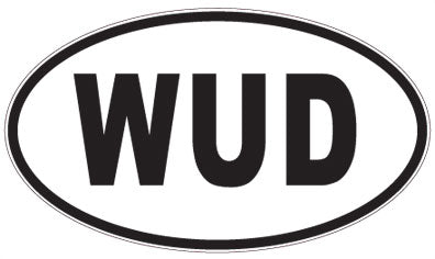 WUD - 3 Letter Initials Oval Sticker