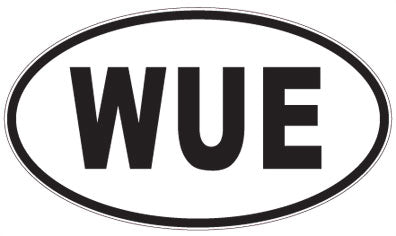 WUE - 3 Letter Initials Oval Magnet