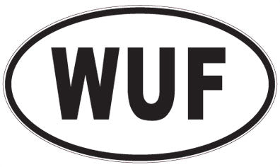 WUF - 3 Letter Initials Oval Sticker