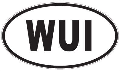 WUI - 3 Letter Initials Oval Magnet
