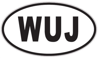 WUJ - 3 Letter Initials Oval Sticker