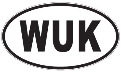 WUK - 3 Letter Initials Oval Sticker