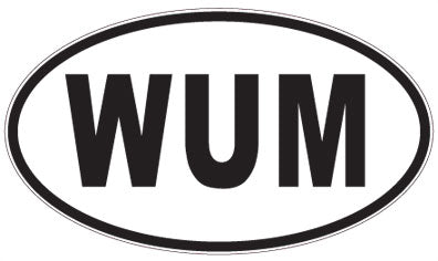 WUM - 3 Letter Initials Oval Sticker
