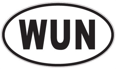 WUN - 3 Letter Initials Oval Sticker