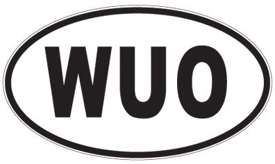 WUO - 3 Letter Initials Oval Sticker