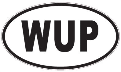 WUP - 3 Letter Initials Oval Sticker