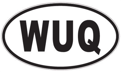 WUQ - 3 Letter Initials Oval Magnet