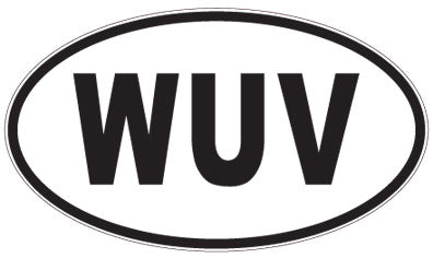 WUV - 3 Letter Initials Oval Magnet