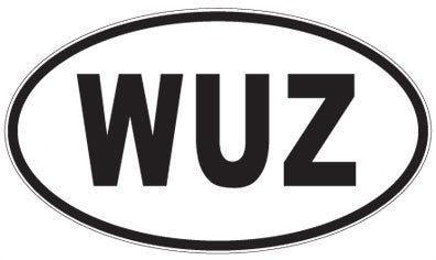 WUZ - 3 Letter Initials Oval Sticker