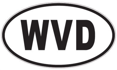 WVD - 3 Letter Initials Oval Sticker