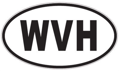 WVH - 3 Letter Initials Oval Magnet