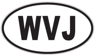 WVJ - 3 Letter Initials Oval Magnet