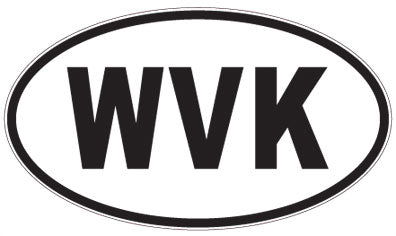 WVK - 3 Letter Initials Oval Magnet